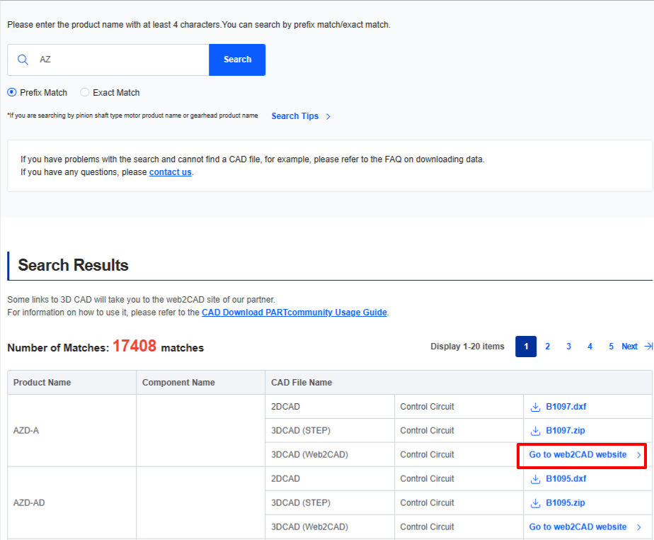 (C) Search by CAD data search
