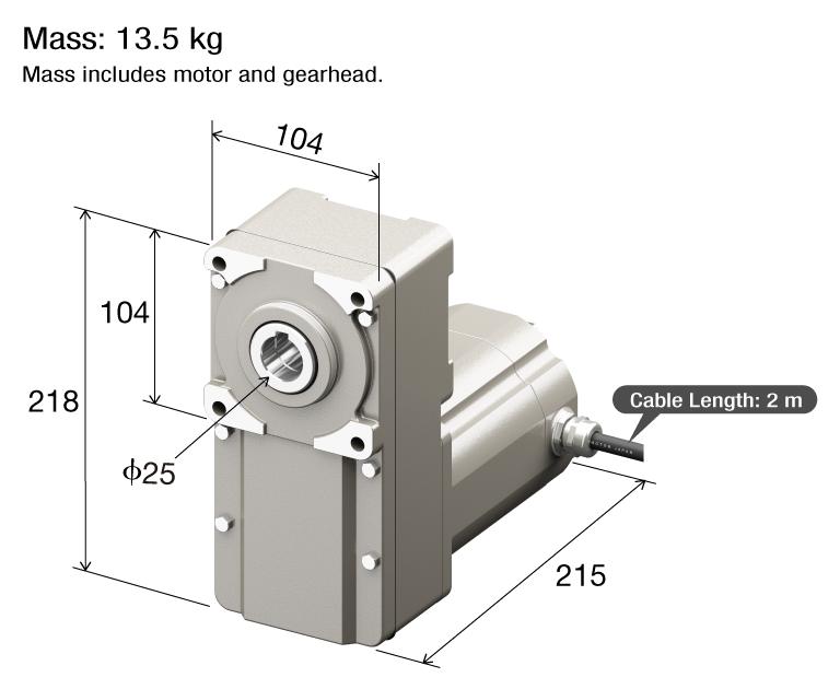 Brushless Motor Stainless Steel Type External Dimensions