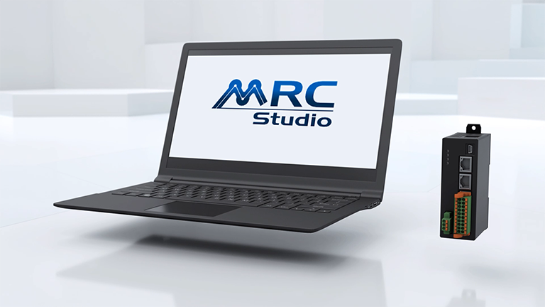 Computer portatile con interfaccia MRC Studio attiva