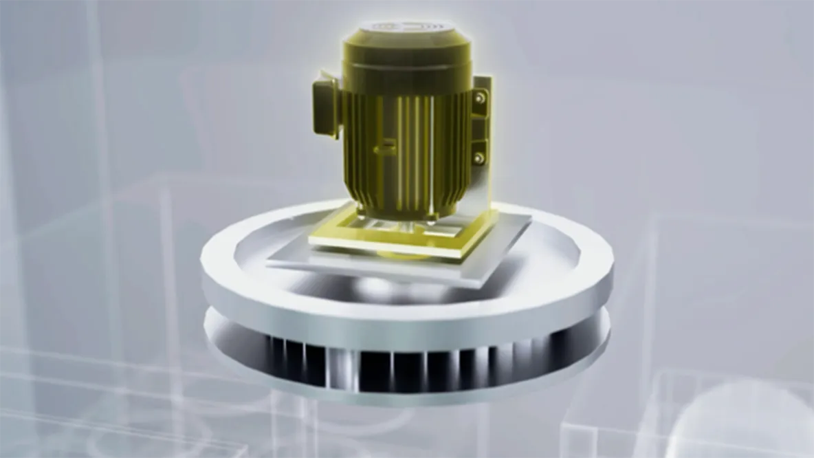 Industrial motor on circular platform 