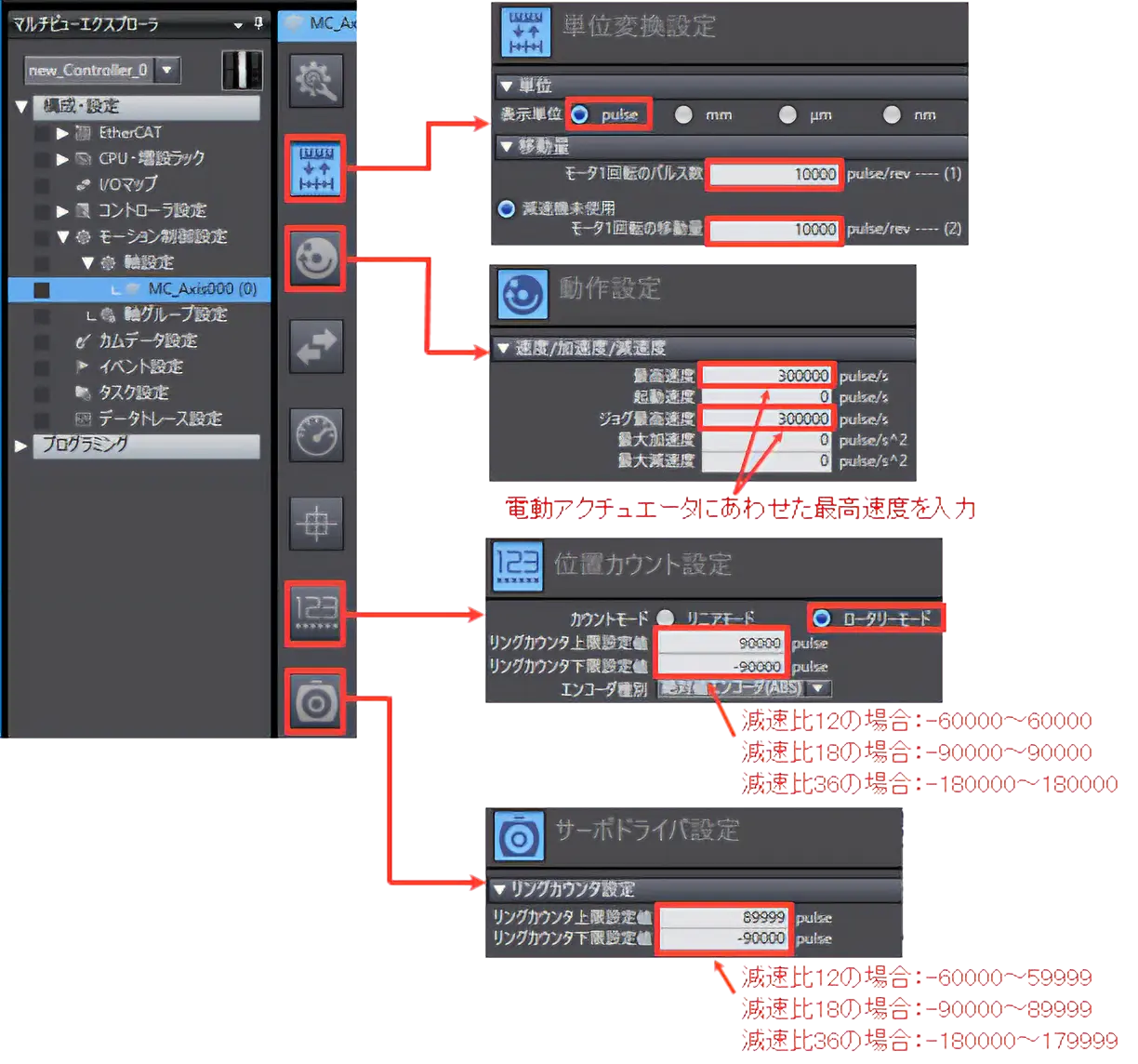 When setting the unit of display to