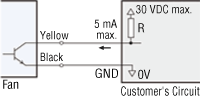 Sensor output circuit connection example